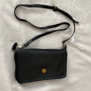 New Leather retro zipper purse/wallet with removable shoulder strap.